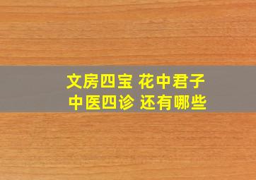 文房四宝 花中君子 中医四诊 还有哪些